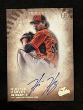 2015 Bowman Inception Hunter Harvey Auto PA-HH Rookie Card RC. rookie card picture