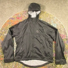 Showers Pass Rain Jacket Mens L Blacl Light Reflective Seam Sealed Ripstop EUC