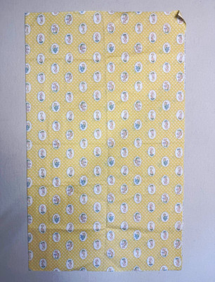 Precious Moments Yellow / Multicolor Cotton Quilting Fabric VINTAGE