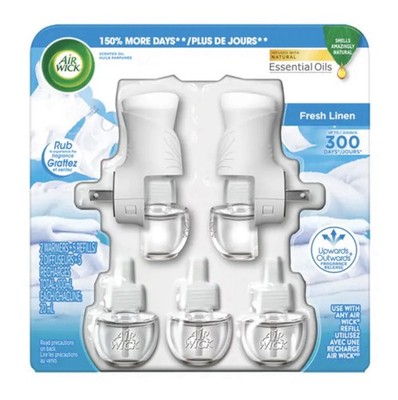 Air Wick 5 -Count Fresh Linen Device/Refill Air Freshener -7 Pieces - New Sealed