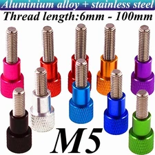 Colourful Knurled Thumb Screws With Steps Hand Grip Knob Bolts Round Screws M5