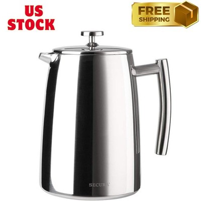 French Press Coffee Maker, 50-Ounce, 304 Stainless Steel Insulated Coffee