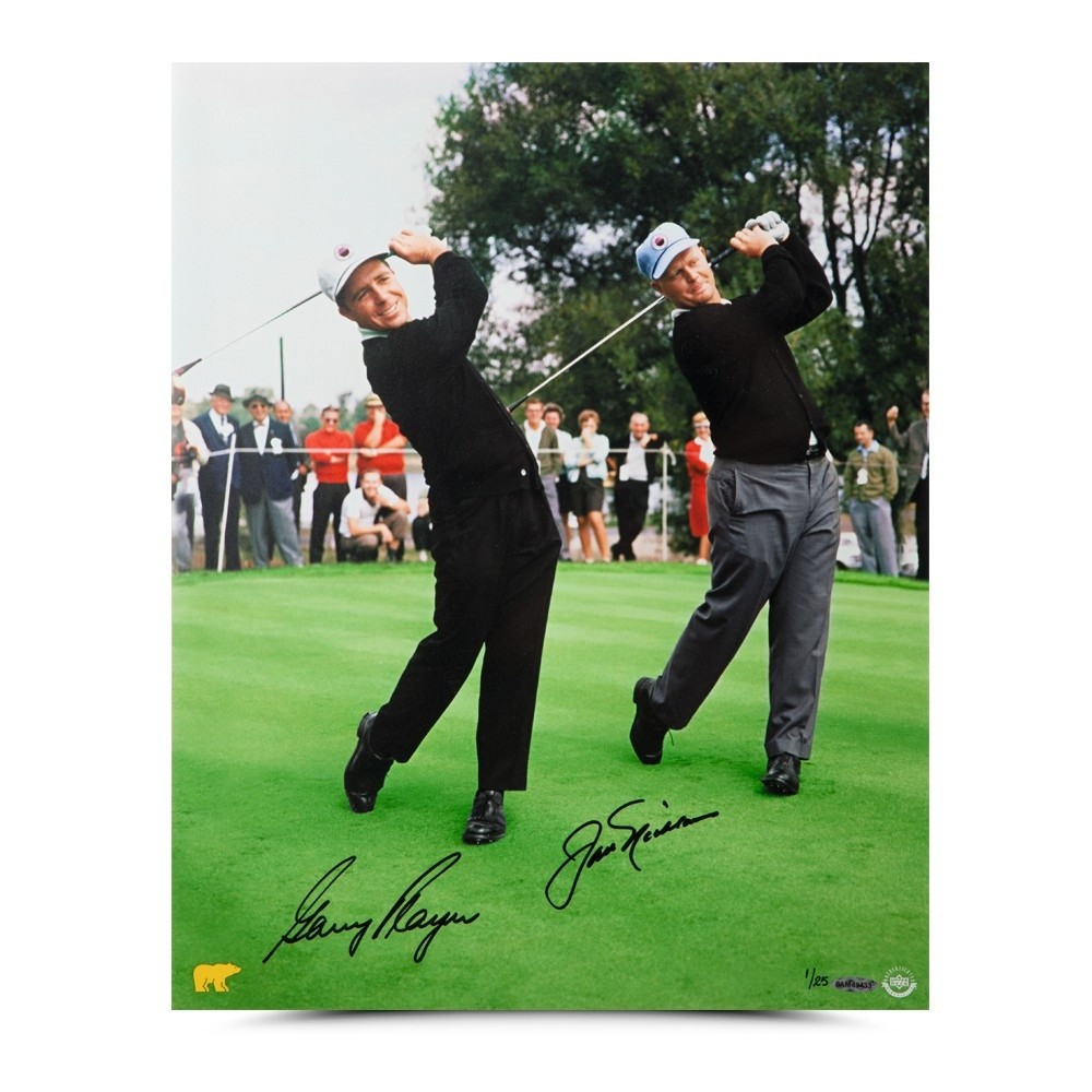 Gary Player Autographed Signed Jack Nicklaus 16X20 Photo "Dual with Jack" UDA 