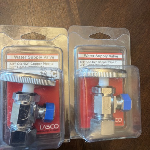 Lot Of 2 New Lasco 06-7253 ⅝" Comp Inlet x ⅜" Comp Outlet Multi-Turn Style