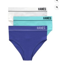 Hanes Originals Women's Seamless Rib Hi-Leg Bikini Underwear, 3-Pack Size XXL