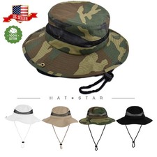 Unisex 100 Cotton Bucket Hat Fishing Camping Safari Boonie Sun Brim Summer Cap