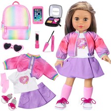 American 18 Inch Doll Clothes and Makeup Accessories Set - Dolls Makeup and O...