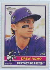 DREW ROMO RC 2025 TOPPS HERITAGE #386 COLORADO ROCKIES ROOKIE