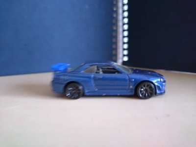 hot wheels nissan skyline r34 blue loose 2009 Malaysia in good condition 