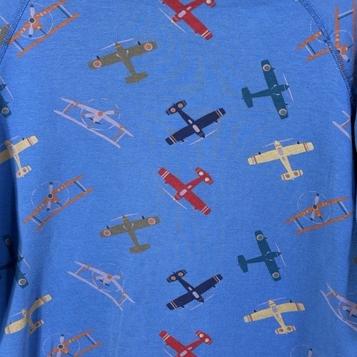 Hanna Andersson Size 12 Airplanes Biplane Military Pullover Hoodie Sweatshirt - Picture 2 of 8