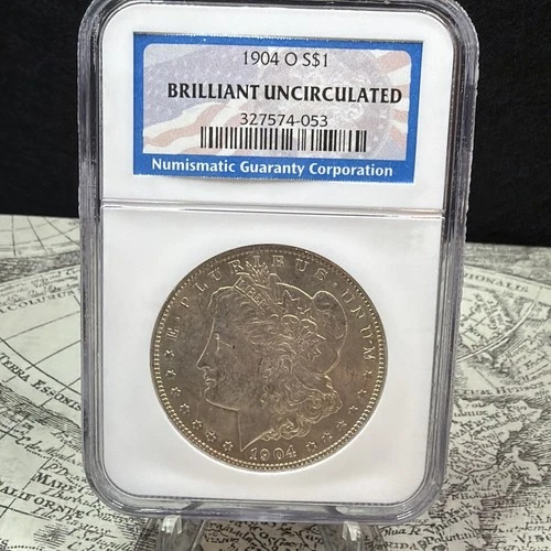 1904 O Morgan Silver Dollar graded BU by NGC