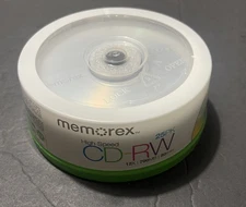 Memorex 25 Pack High Speed CD-RW Rewritable 12X 700MB 80min BLANK CDs NEW SEALED