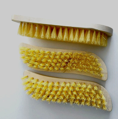 3 Stück Scheuerbürsten Holz 20 x 5 x 4 cm