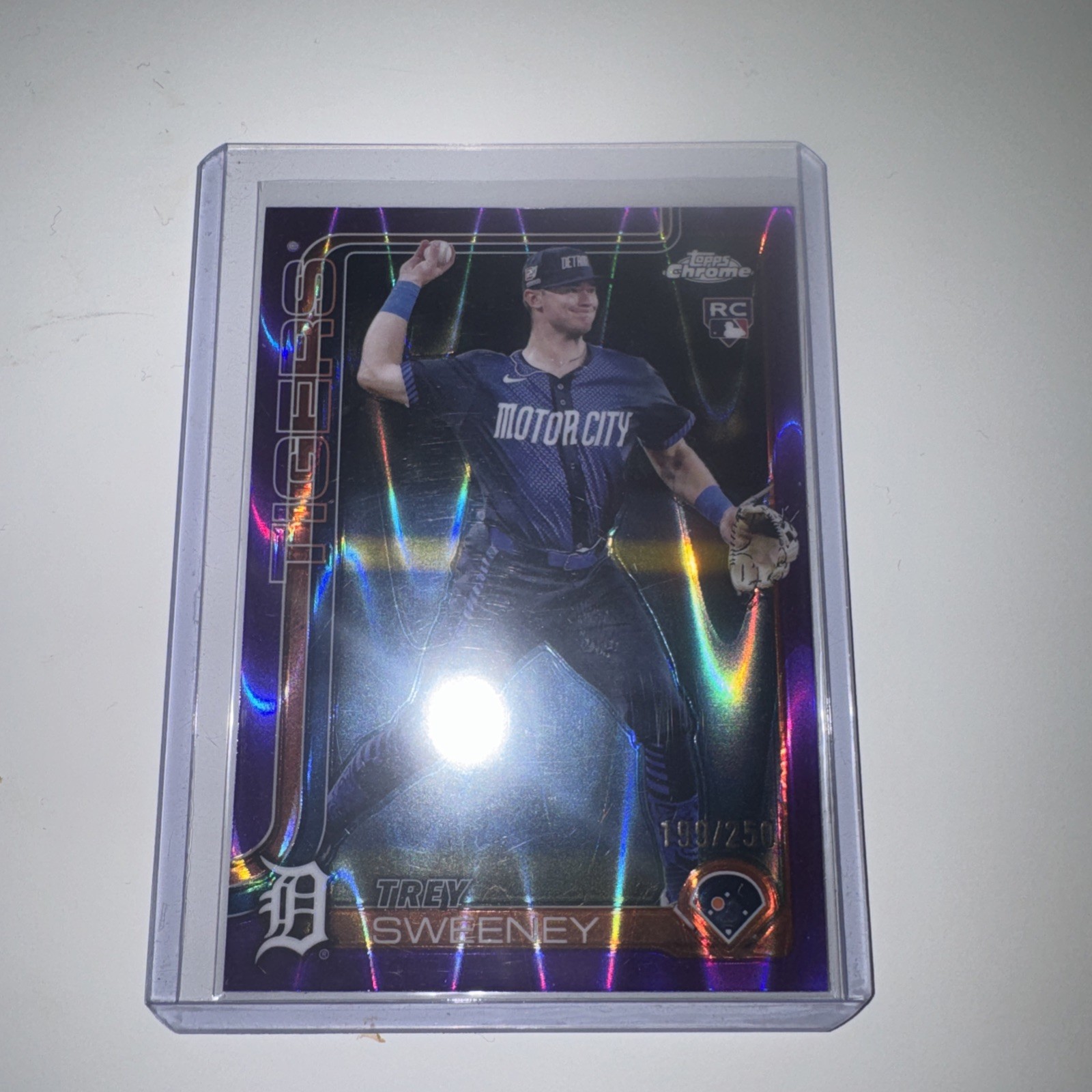 2025 Topps Chrome - Trey Sweeney #6 Purple Raywave Refractor /250 (RC)