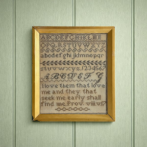 19th Century School Sampler Gilt Frame Circa 1830