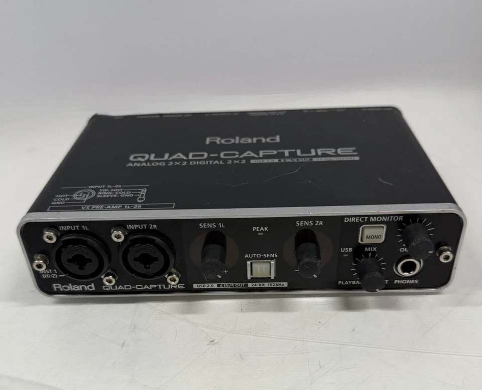 Roland QUAD-CAPTURE UA-55 Black Audio Interface 24Bit 192kHz AUTO-SENSE - Image 2 of 4