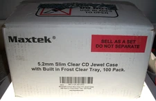 Maxtek 5.2mm Slim Clear CD Jewel Case w/Built in Frost Clear Tray - 100 Pack Box