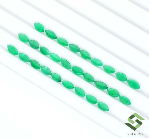 Natural Emerald Marquise Cut 4.5x2.50 mm Lot 28 Pcs 3.49 CTS Loose Gemstones - Picture 3 of 7