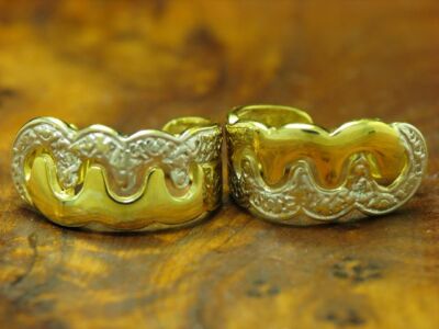 14kt 585 Gelbgold Halbcreolen mit Diamant / Ohrstecker / Ohrringe / 3,5g