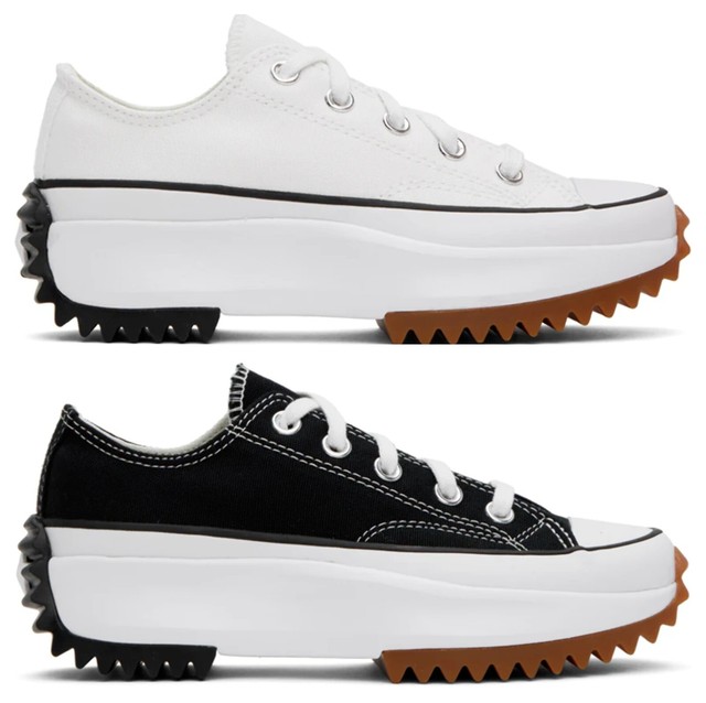 Converse Run Star Hike Low Sneakers “Canvas White and Black” Men Women Shoes Converse Run Star Hike Low Sneakers “Canvas White and Black” Men Women Shoes