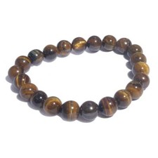 Natural Tiger's Eye Stretch Bracelet 8mm Round Handmade Wealth/Success Bracelet