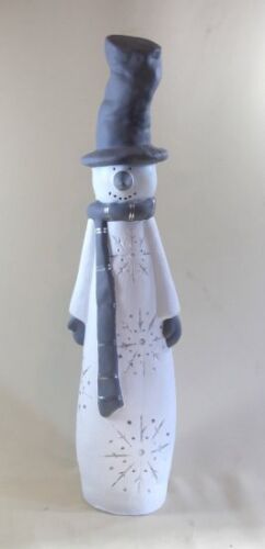 Ein Medium-Sized Round Snowman With Hat / Decorative from Artificial Stone z3091