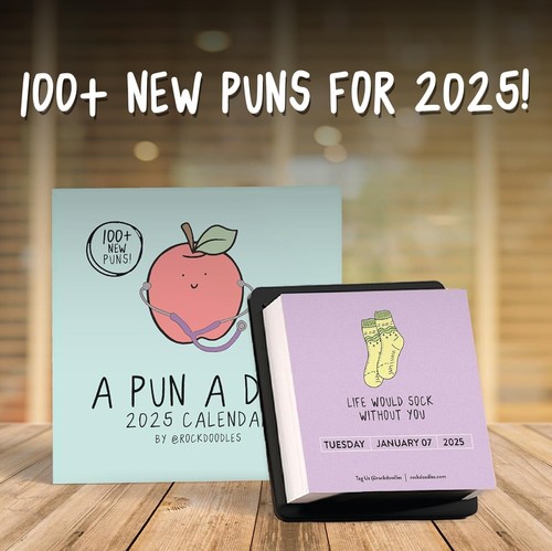 rockdoodles 2025 Punny Daily Desk Calendar| Funny Calendar 2025 Day to Day fo... - 第 5/5 張圖片