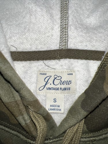 J.Crew Women’s Vintage Fleece Camo Print Hoodie SZ Small - Picture 3 of 16