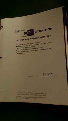 Vintage 1970s Retirement Planning Workshop Program Business Tool Xerox - Picture 2 of 6