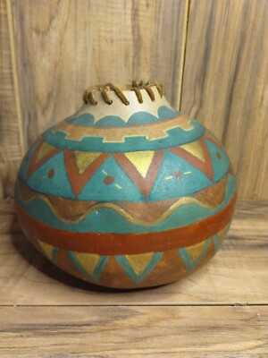 VTG Native American Artwork Gourd