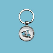 Porte-clefs Scooter Lambretta LD 125 bleu et blanc porte-clés