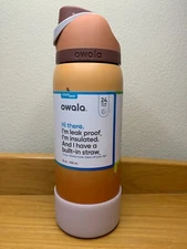 NEW Owala "Cinnamon Swirl" 32oz Free Sip w/Boot COLOR DROP Orange, Brown, Ombre