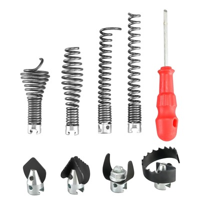9-Piece Drain Cleaning Attachment for Heavy-Duty Cables   Professional-Gra