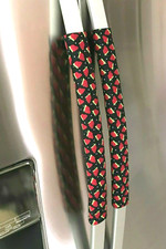 Refrigerator Oven Door Padded Appliance Handle Covers Strawberries Set of 2