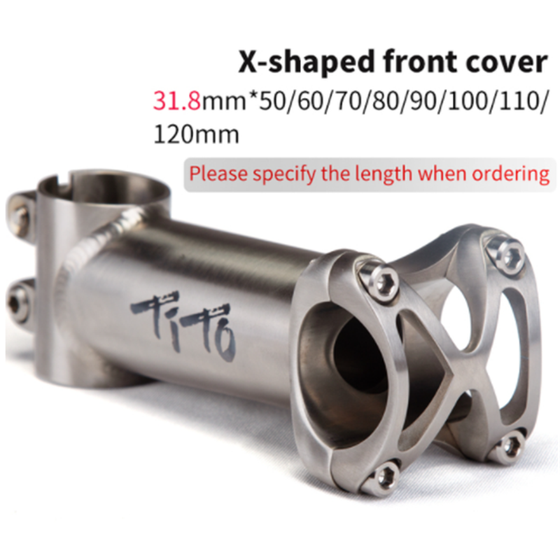 Potence de vélo VTT, Tige de vélo en Titane 5 degrés 31,8 mm/25,4 mm
