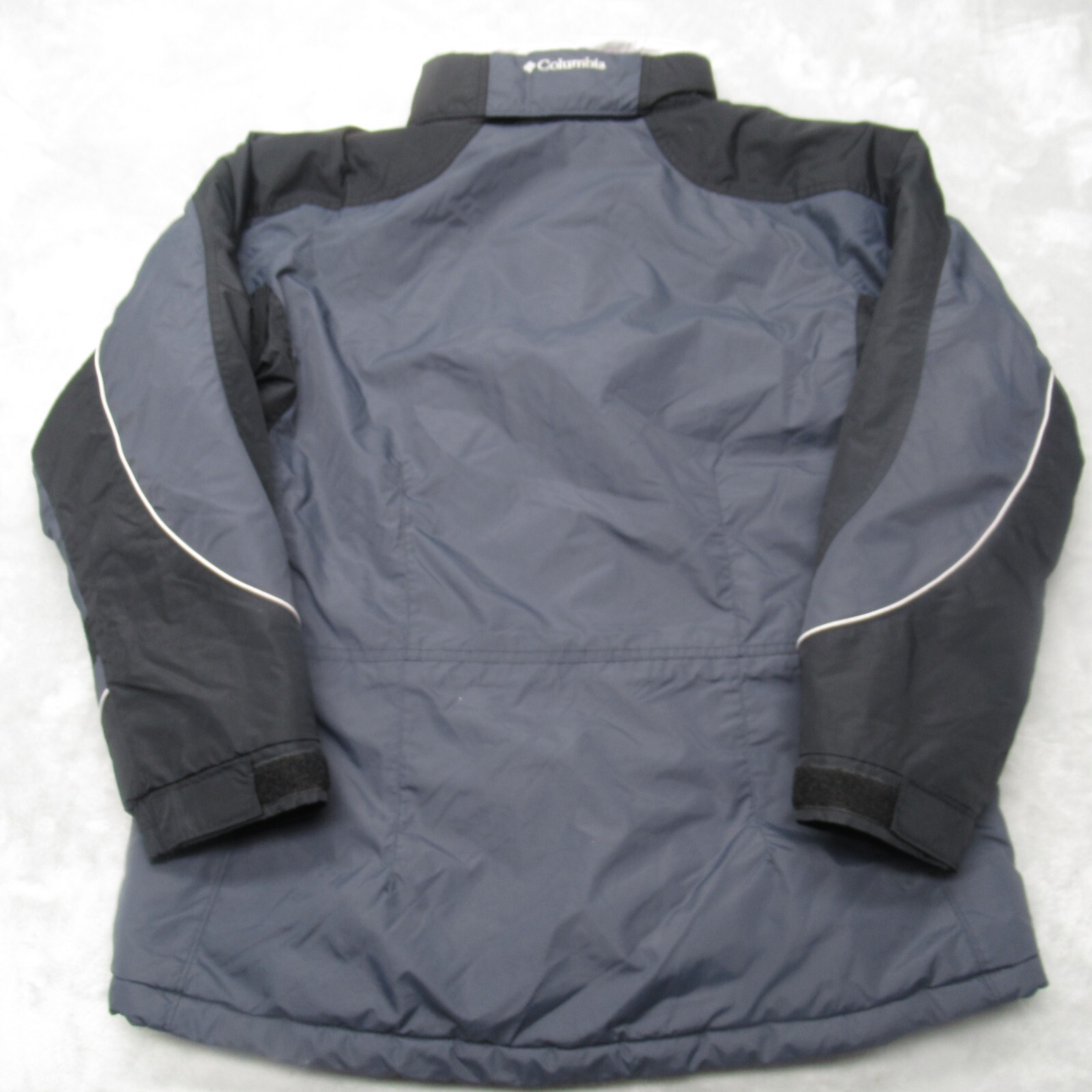 Columbia Jacket Womens Large Blue Colorblock Insulated Snap Zip Parka Winter Ski