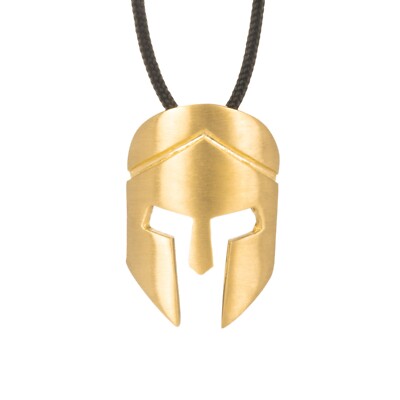Leonidas Ancient Greek King of Sparta Helmet Pendant Adjustable 925 Silver Gold
