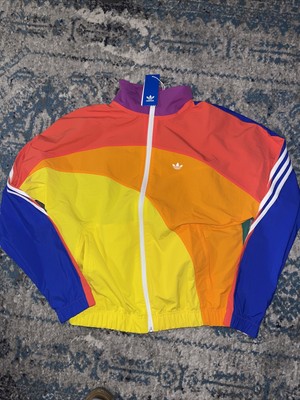 Windbreaker adidas Originals Pride Off Center yellow / orange / red /  purple / blue (GD0955) – Queens 💚