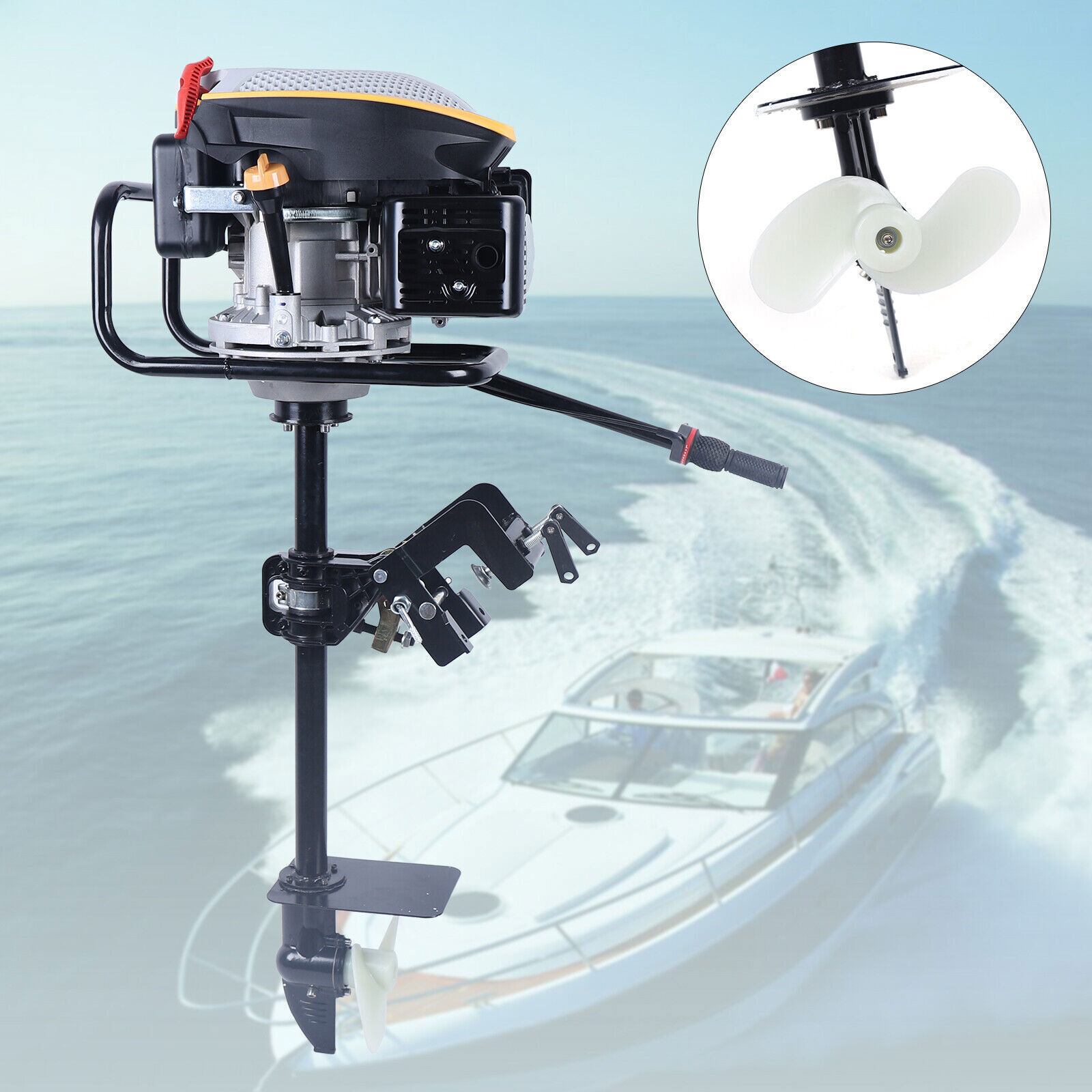 HANGKAI 4 Stroke Outboard Motor Heavy Duty Boat Engine Air Cooling System