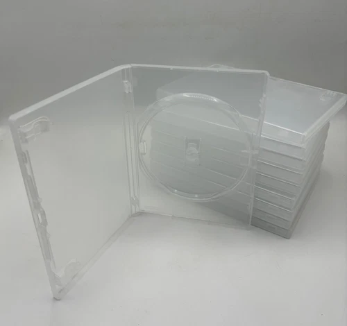 DVD Case Standard Clear Replacement Empty 14mm Spine - 10 Pack - New Condition