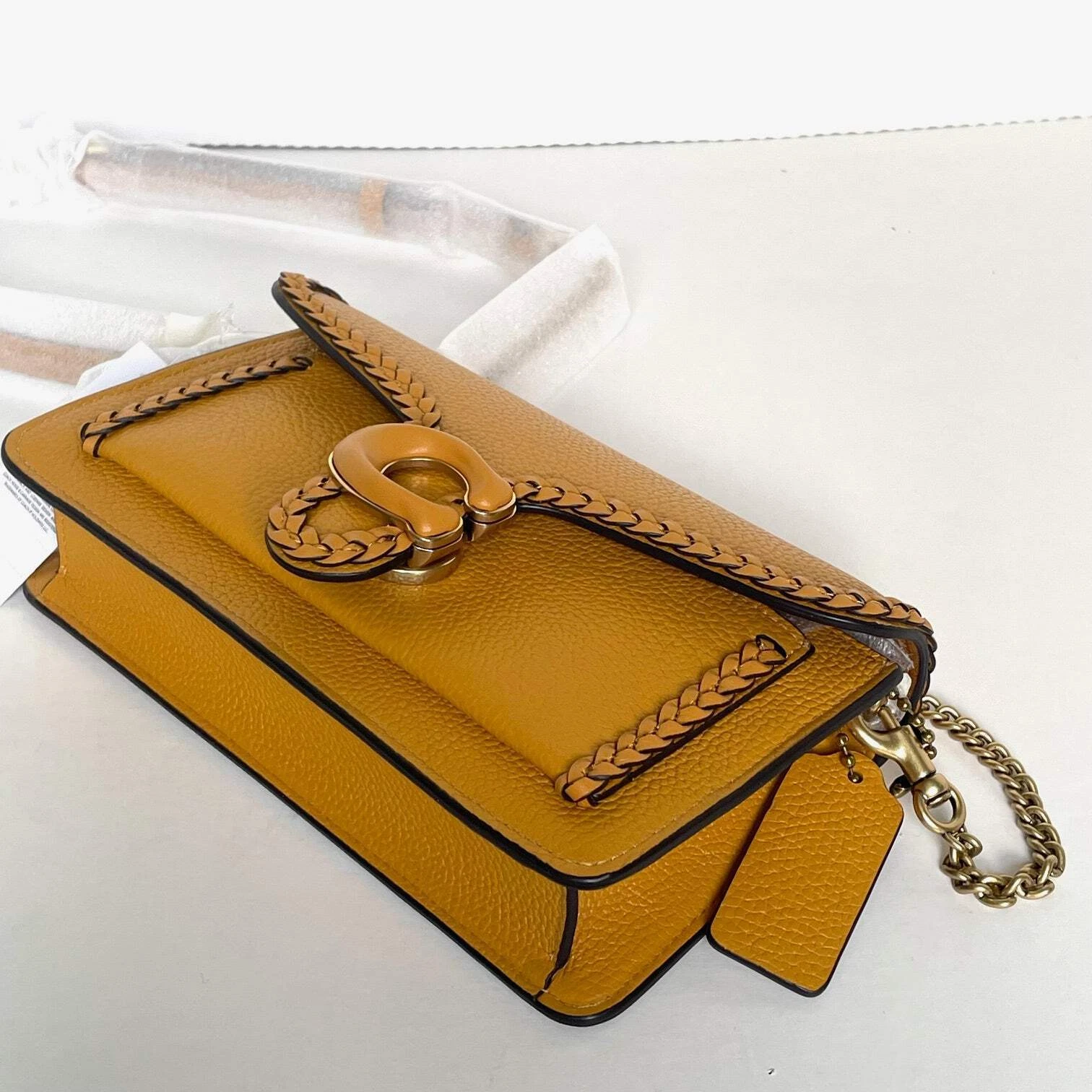 WANDLER Coach Tabby Catena Clutch Treccia Buttercup Pelle CJ863 Tracolla ORGPKG