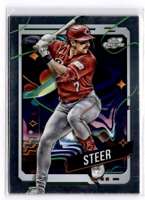 2024 Topps Chrome Cosmos Spencer Steer #9 Cincinnati Reds 