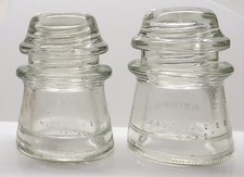 Vintage Hemingray Clear Glass Insulators Made in the USA Industrial Collectible