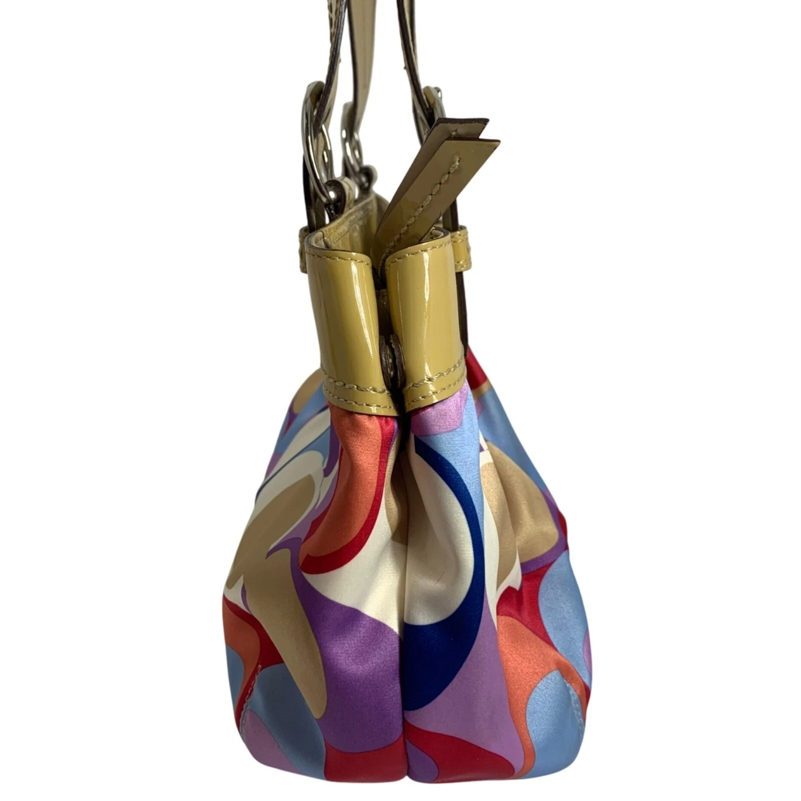 COACH Soho F13798 sciarpa stampa logo raso vernice bordo + etichetta borsa a tracolla