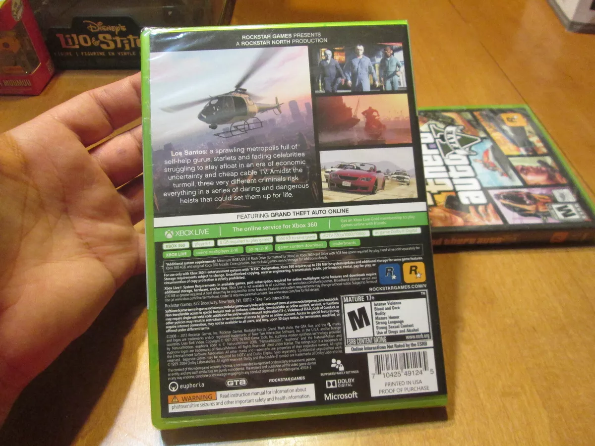 Grand Theft Auto GTA 5 V Five Microsoft Xbox 360 Steelbook Game