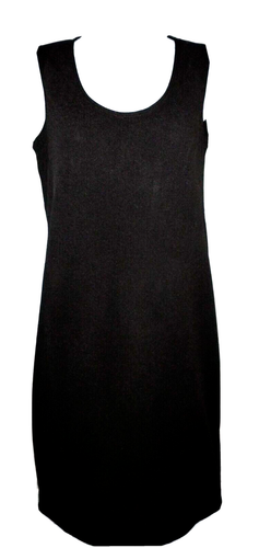 Slinky Brand XS Black Textured Stretch Knit Classic Tank Dress NW0T