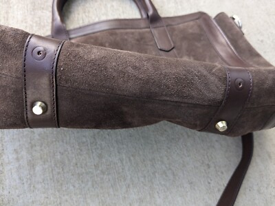 A.P.C. Bag Brown Suede Genuine Leather Cowhide Shoulder Bag Zip