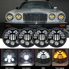 4Pcs 5.75" inch Round LED Headlights DRL High-Low Beam for Jaguar XJ6 XJS XJ12