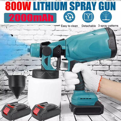 #ad #ad High Pressure Cordless Paint Sprayer Electric Airless HVLP Spray Gun w 2 Battery $37.99