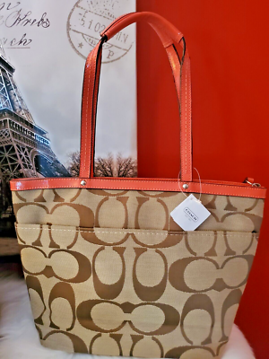 💚 Coach Signature Zip Top Tote Bag | eBay
